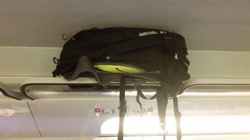Sac à dos vélo urbain pc portable Osprey Radial 34 - utilisation dans le train