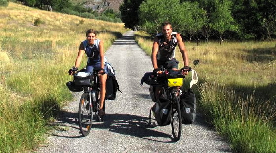 Marion et Julien Leblay en vélo